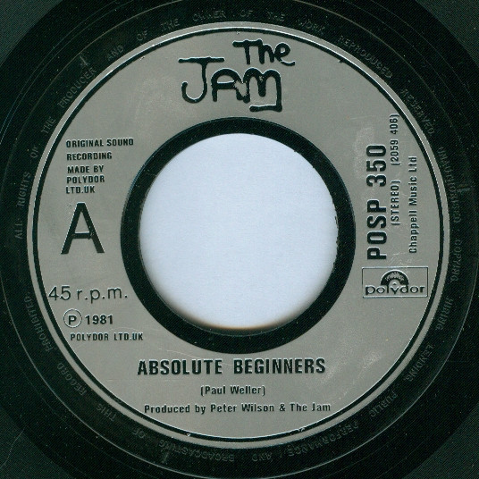 The Jam - Absolute Beginners 7 Inch Vinyl Single (7 Inch Record) (Jukebox Record)