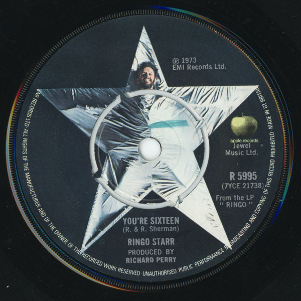 Ringo Starr - You're Sixteen 7 Inch Vinyl Single (7 Inch Record) (Jukebox Record)