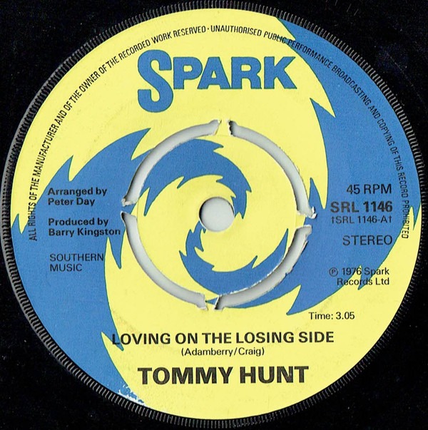 Tommy Hunt - Loving On The Losing Side 7 Inch Vinyl Single (7 Inch Record) (Jukebox Record)