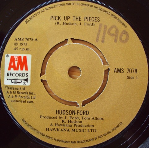 Hudson-Ford - Pick Up The Pieces 7 Inch Vinyl Single (7 Inch Record) (Jukebox Record)