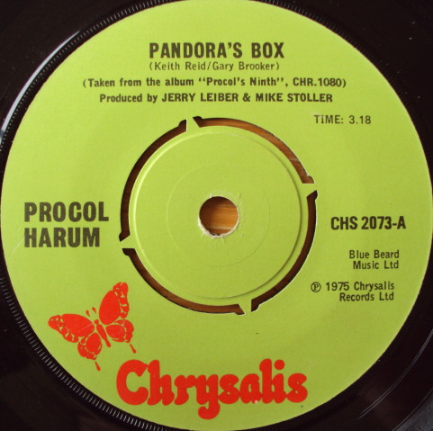 Procol Harum - Pandora's Box 7 Inch Vinyl Single (7 Inch Record) (Jukebox Record)