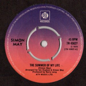 Simon May - The Summer Of My Life 7 Inch Vinyl Single (7 Inch Record) (45 Record) (Jukebox Record)