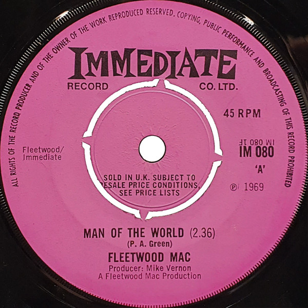 Fleetwood Mac - Man Of The World 7 Inch Vinyl Single (7 Inch Record) (Jukebox Record)