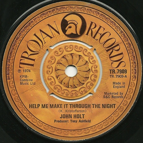John Holt - Help Me Make It Through The Night 7 Inch Vinyl Single (7 Inch Record) (Jukebox Record)