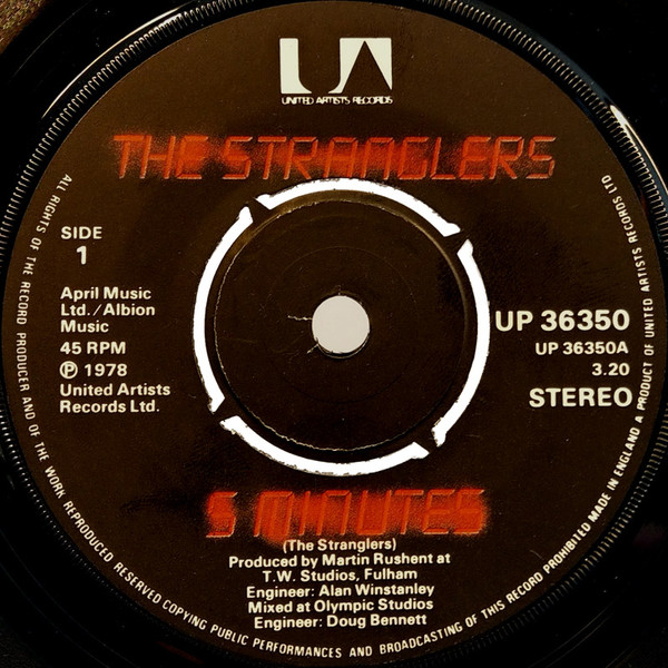 The Stranglers - 5 Minutes 7 Inch Vinyl Single (7 Inch Record) (Jukebox Record)
