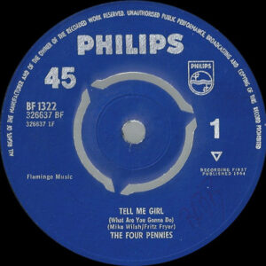 The Four Pennies - Tell Me Girl / Juliet 7 Inch Vinyl Single (7 Inch Record) (45 RPM Record) (Jukebox Record)