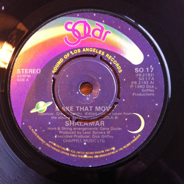Shalamar - Make That Move 7 Inch Vinyl Single (7 Inch Record) (45 Record) (Jukebox Record)